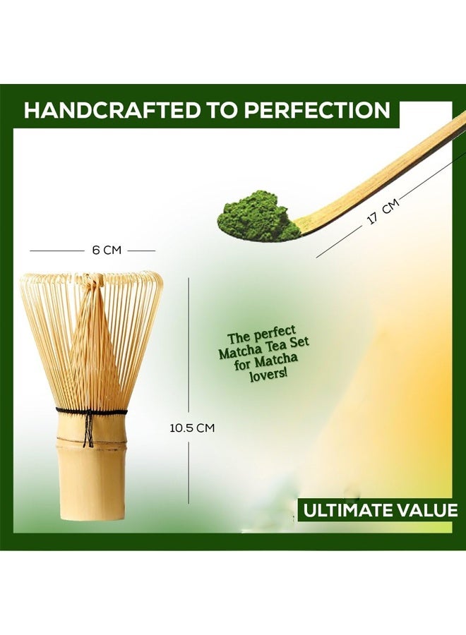 2 Pcs Matcha Whisk Set - Matcha Whisk and Tea Spoon,The Perfect Sets to Prepare a Traditional Cup of Japanese Tea, Handmade from 100% Natural Bamboo - Image 3